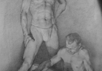 Гладков Николай. Учебный  рисунок. 1951г. Бум., кар.