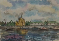 62.Спиридонов Вова. Вид на Стрелку. 3кл преподаватель Авдонин А.М. 2002г.