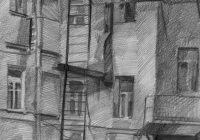 150.Комарова Лена. Двор на ул. Рождественской. 3кл преподаватель Бабанина И.В. 2001г.