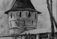 39.Колашникова Владимир. Башня Макарьевского монастыря. 3кл. преподаватель Андреева В.И. 1993г.
